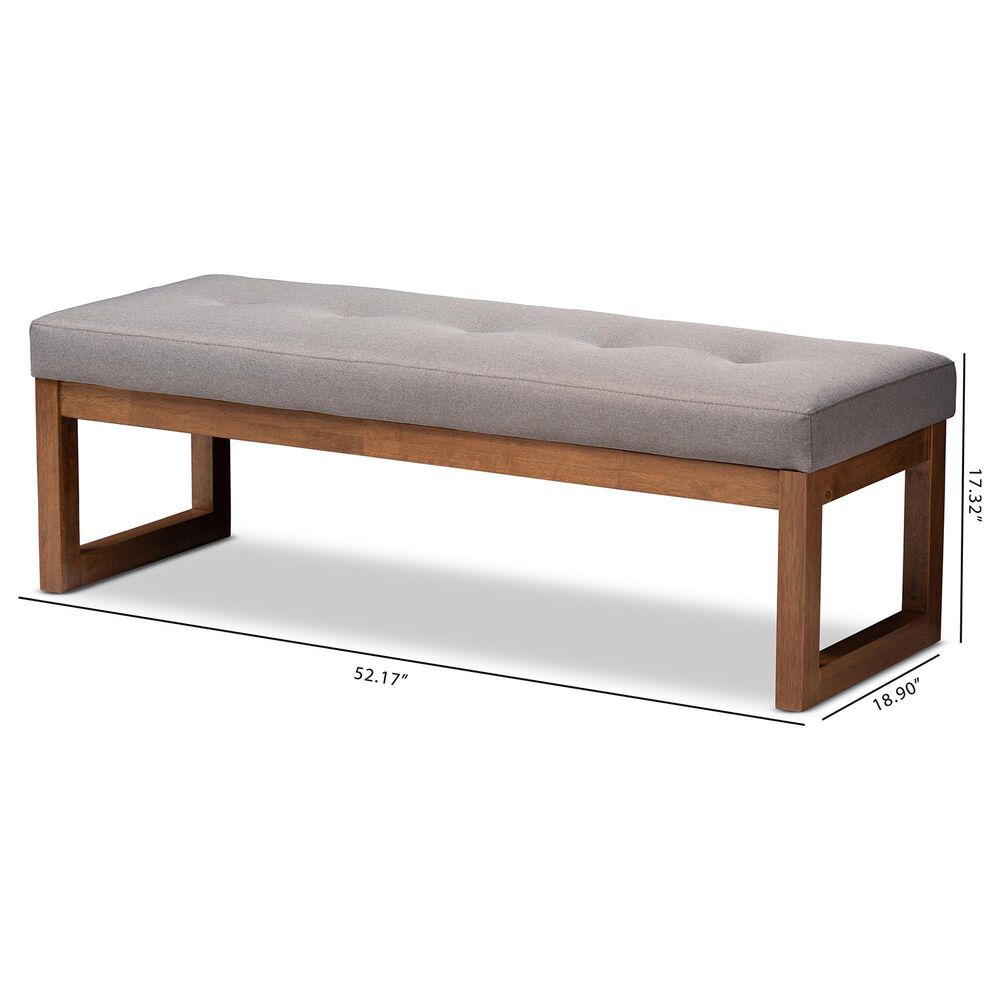 Baxton Studio Caramay Accent Bench in Grey, , large