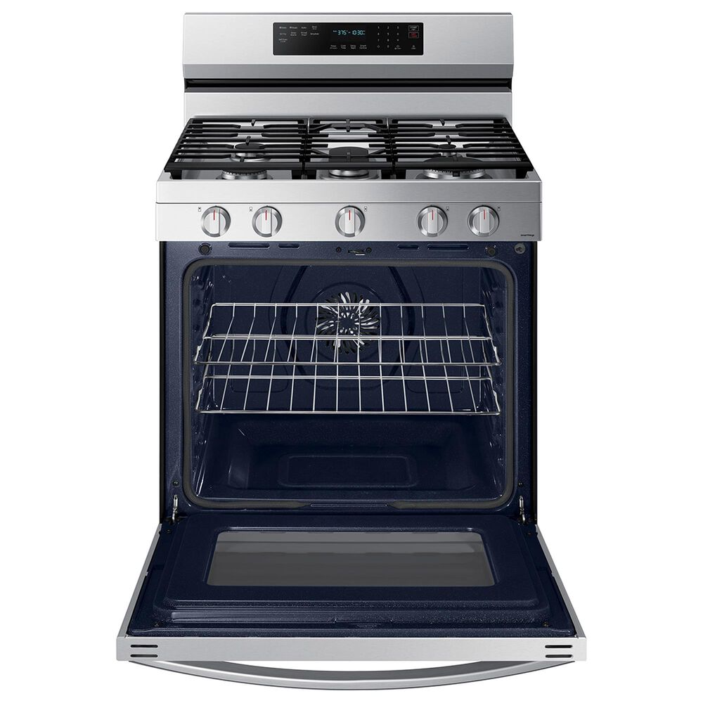 Samsumg 4-Piece Kitchen Package with 30 Cu. Ft. French Door Refrigerator with Beverage Center and 6.0 Cu. Ft. Smart Freestanding Gas Range in Stainless Steel, , large