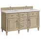 James Martin Vanities Lorelai 60" Double Vanity in Whitewashed Oak with 3 cm Arctic Fall Solid Surface Top, , large