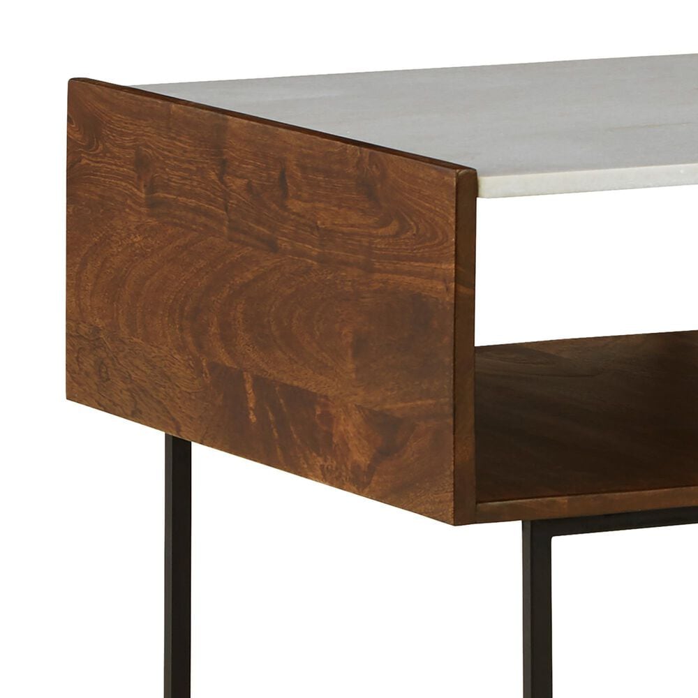 Ashley Rusitori End Table in Light Brown, Matte Black and White, , large