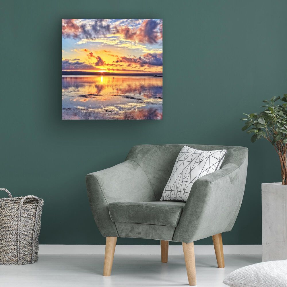 Timberlake Beata Czyzowska &#39;Sunset In A Square&#39; 18&quot; x 18&quot; Canvas Art in Tan/Grey/Pink/Brown/White, , large