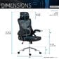 Rta Products Llc Essential Ergonomic Office Chair with Headrest and Lumbar Support in Black, , large