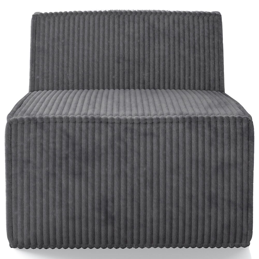 Furniture of America Facil 3-Piece Modular Track Arm Sofa in Dark Gray, , large