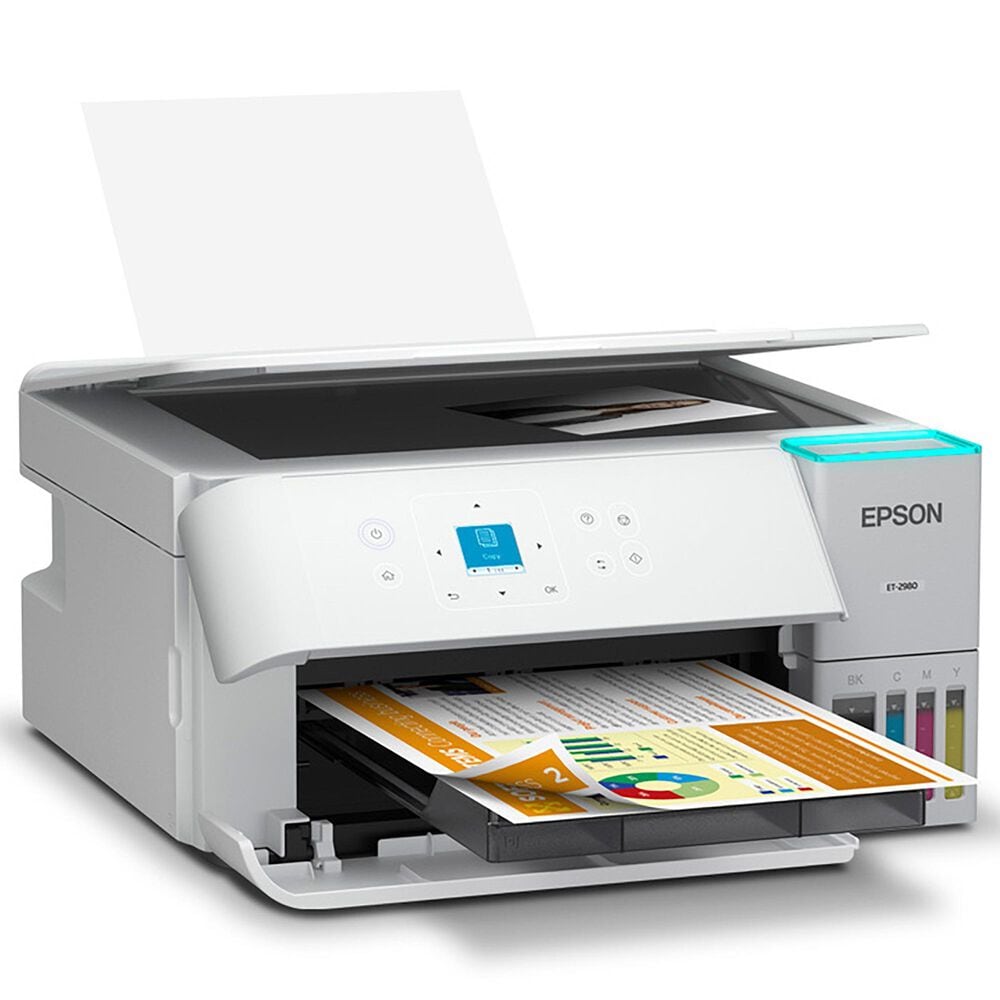Epson EcoTank ET-2980 Wireless All-in-One Color Supertank Printer in White, , large