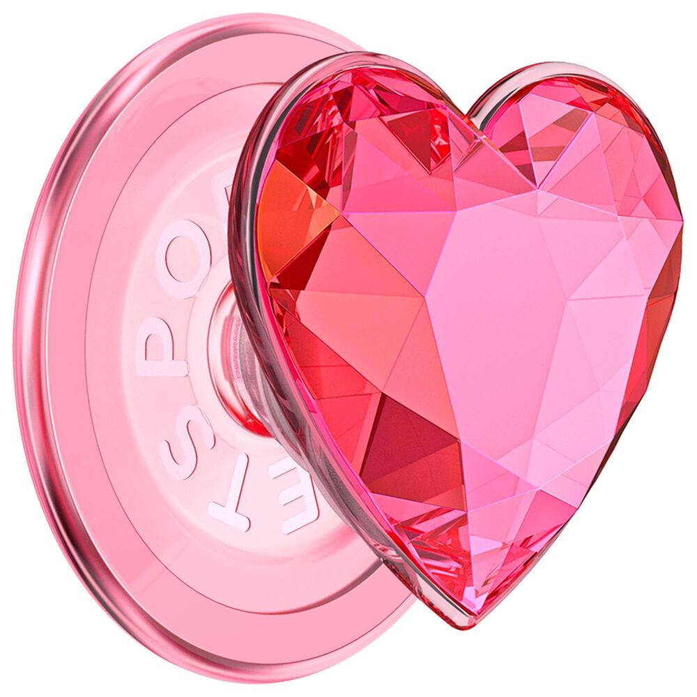 PopSockets MagSafe Circle PopGrip in Crystal Heart Neon Pink, , large