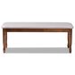 Baxton Studio Corey Dining Bench with Grey Cushion in Walnut Brown, , large