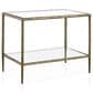 Furniture of America Lalia End Table with Tempered Glass Top and Open Storage Shelf in Matte Gold, , large