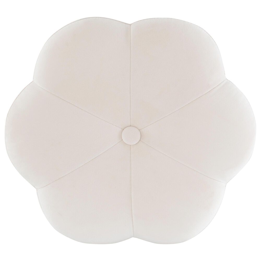 Linon Home Decor Seraphina Vanity Stool with White Cushion in Gold, , large