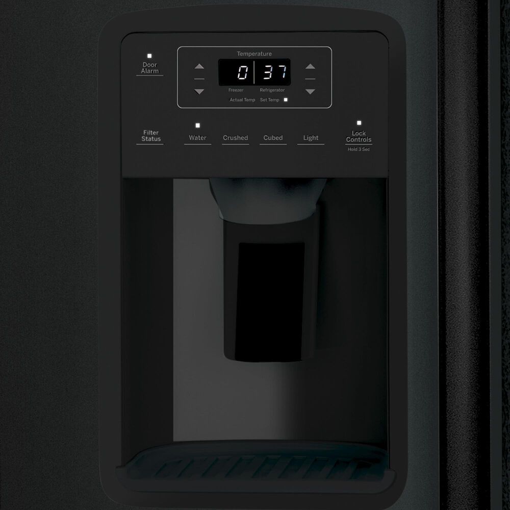 GE Appliances 25.3 Cu. Ft. Side by Side Refrigerator with Energy Star Certified in Black, , large