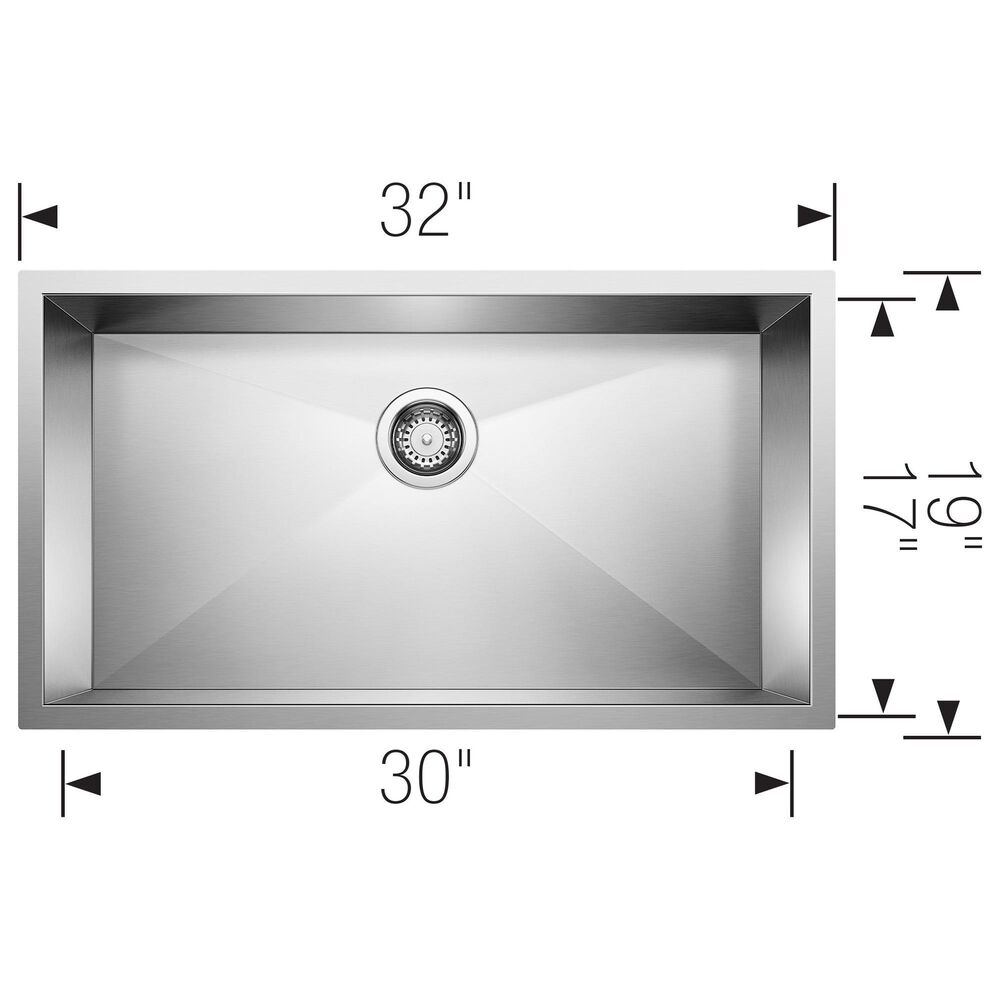 Blanco Precision R0 32&quot; Super Single Bowl Kitchen Sink in Stainless Steel, , large