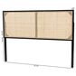 Baxton Studio Aurelia Queen Panel Headboard in Black and Natural Brown, , large