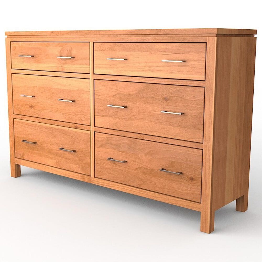 Archbold Furniture 2 West 6-Drawer Dresser and Mirror in Natural, , large