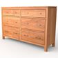 Archbold Furniture 2 West 6-Drawer Dresser and Mirror in Natural, , large