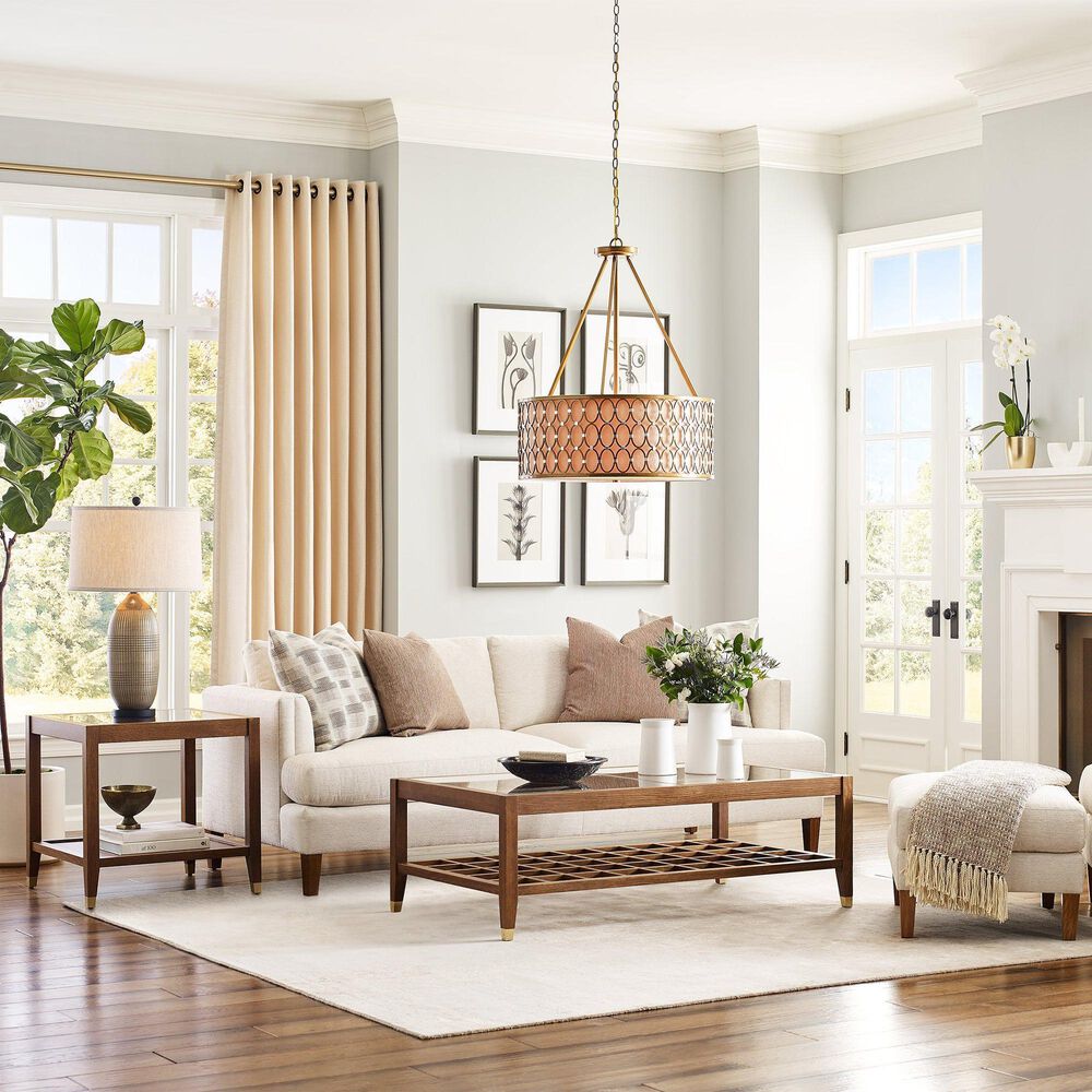 Stickley Furniture Surrey Hills Glass Top End Table in Bay Brown, , large