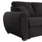 HOMLUX 95"W Teddy Fleece Reversible Sleeper Sectional Sofa with Storage Chaise in Black, , large