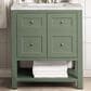 James Martin Vanities Breckenridge 30" Single Bathroom Vanity in Smokey Celadon with 3 cm Victorian Silver Quartz Top and Rectangular Sink, , large