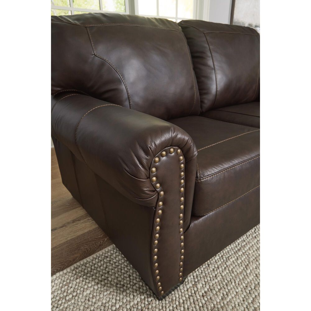 Ashley Colleton Stationary Loveseat in Dark Brown, , large