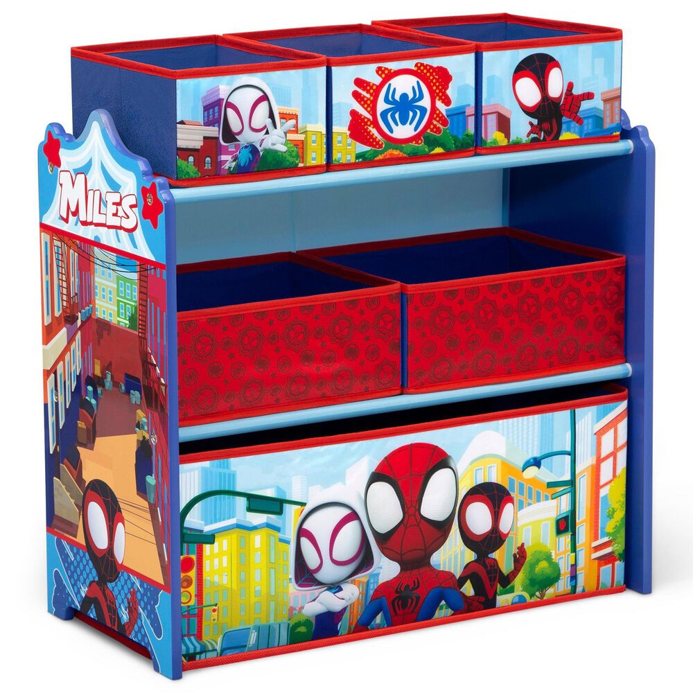 Delta Children Spidey and Friends 6-Bin Design and Store Toy Organizer in Red, , large