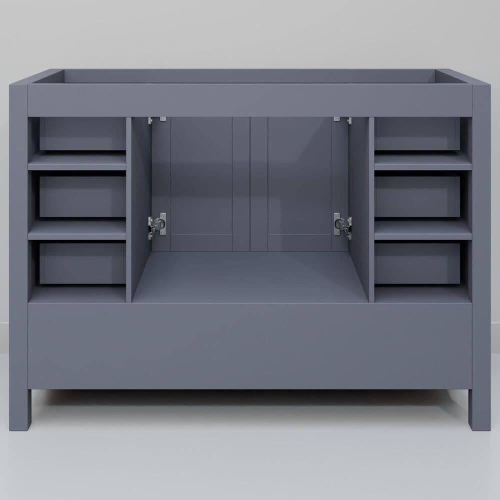 Lexora Home Jacques 48&quot; Single Bathroom Vanity in Dark Grey with 2 cm White Cultured Marble Top and Rectangular Sink, , large