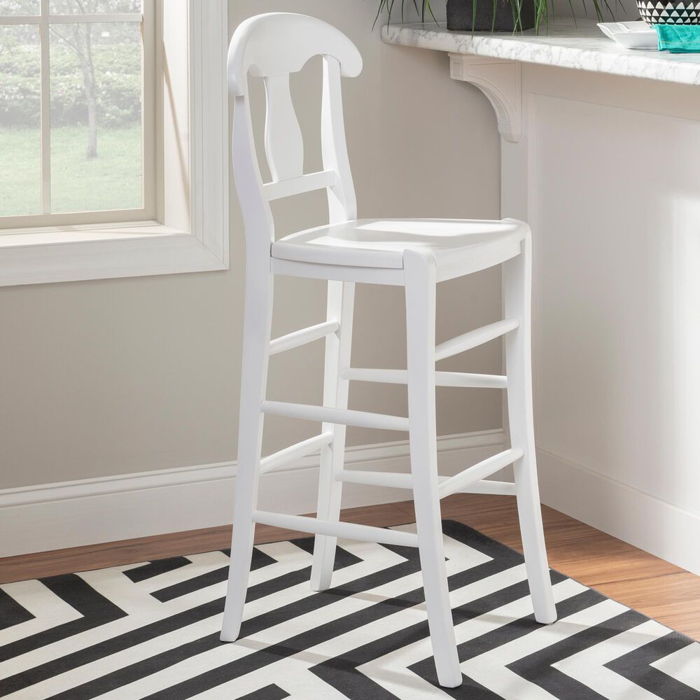 Linon Home Decor Vander Bar Stool in White, , large