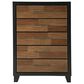Ashley Kraeburn 5-Drawer Chest in Brown and Satin Black, , large