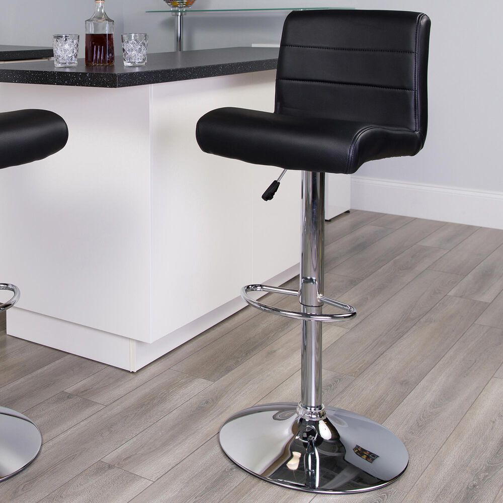 Flash Furniture Adjustable Barstool in Black, , large