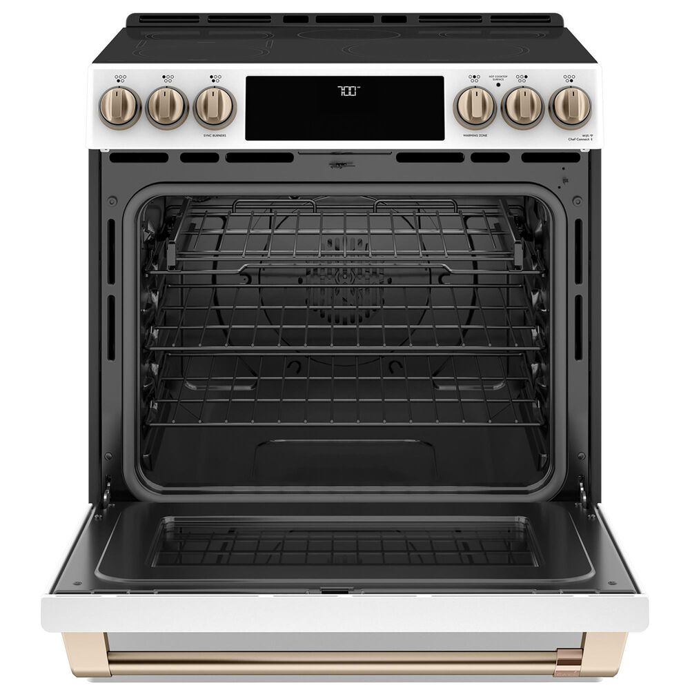 Cafe 5.7 Cu. Ft. Smart Slide-In, Front-Control, Radiant and Convection Range in Matte White, , large