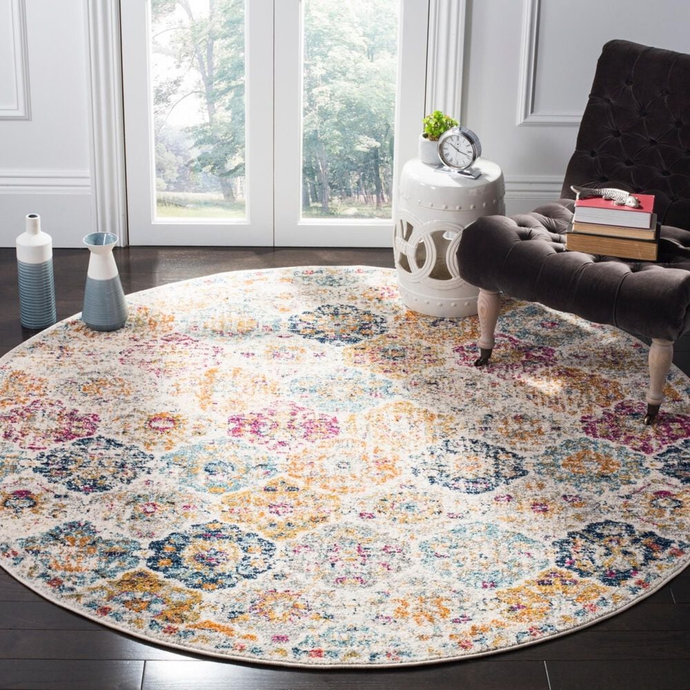 Safavieh Madison MAD611B 11&#39; Round Multicolor Area Rug, , large