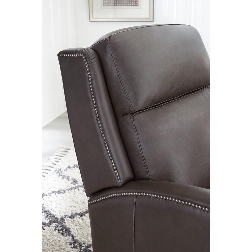 Simeon Collection Leather Hi-Leg Recliner in Slate Noire, , large