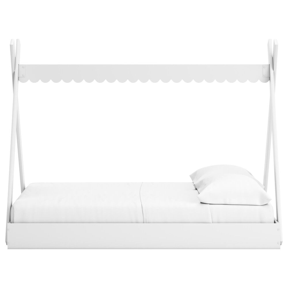 Ashley Hallityn Full Tent Bed in Matte White, , large