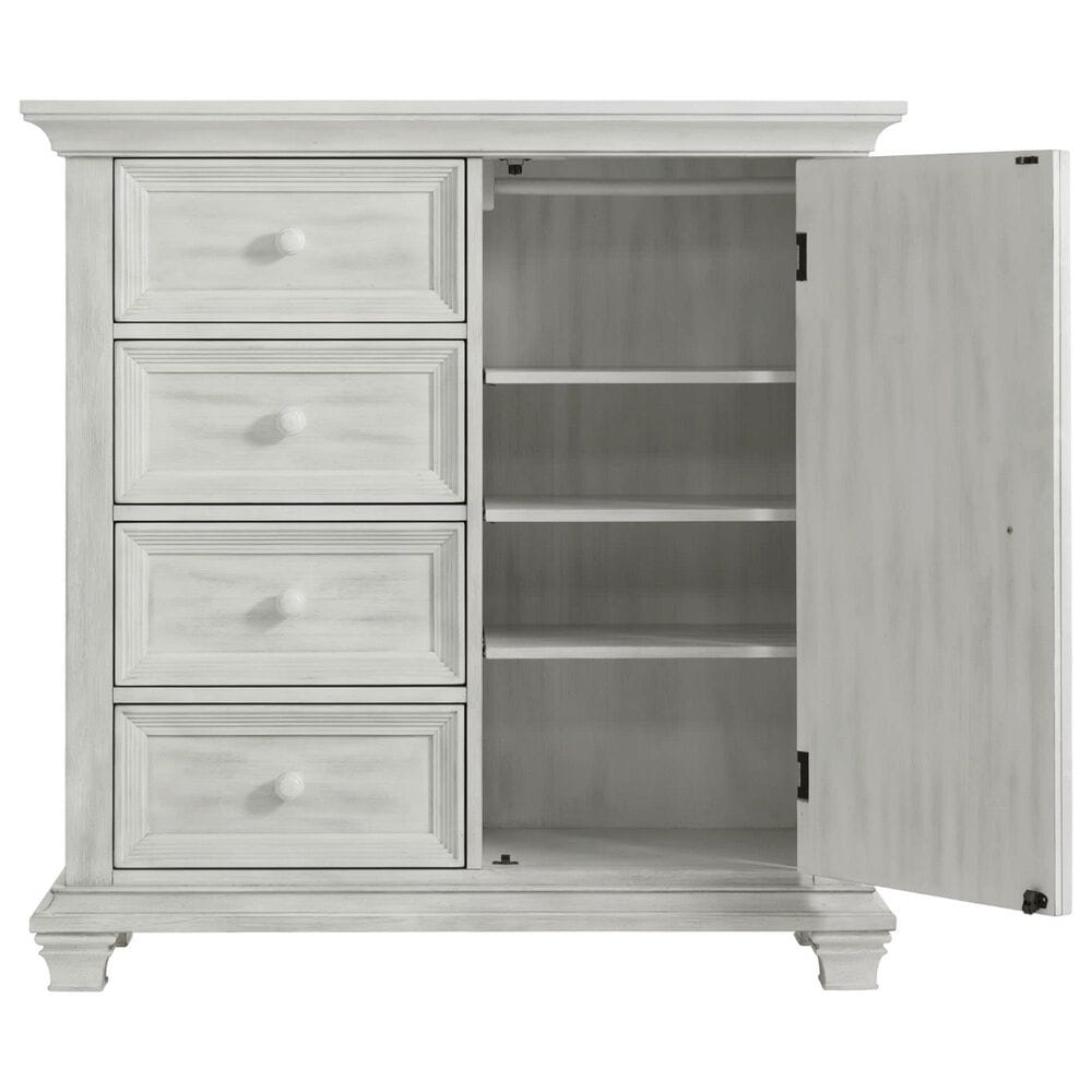 Oxford Baby Weston 4 Drawer 4 Shelf 1 Door Chifferobe in Vintage White, , large