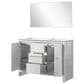 Lexora Home Lafarre 48" Double Bathroom Vanity in Navy Blue with 2 cm White Quartz Top, Rectangular Sinks and 43" Mirror, , large