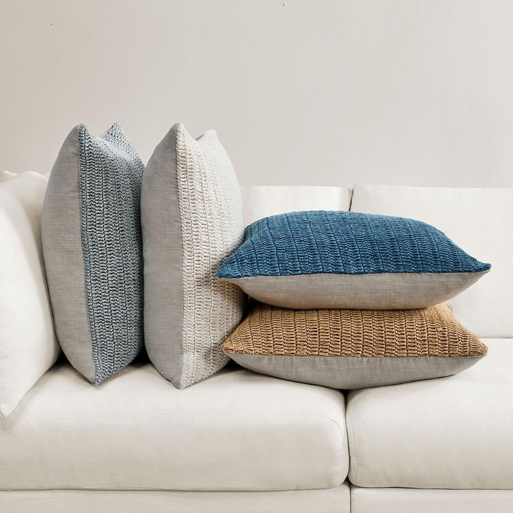 Classic Home Macie 22&quot; Square Throw Pillow in Stone Gray, , large