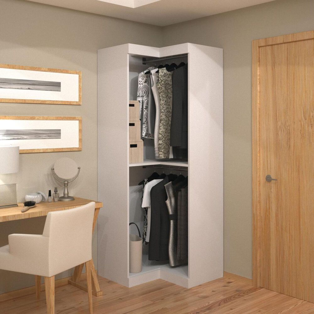 Bestar Pur Corner Storage Unit in White, , large