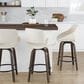 LumiSource Fabrico 26" Swivel Fixed-Height Counter Stool with Cream Noise Fabric Upholstery in Black and Glazed Walnut (Set of 2), , large