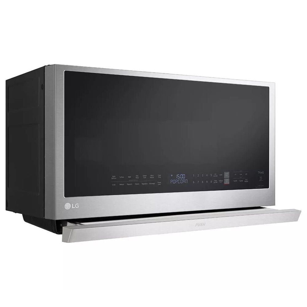 LG 2-Piece Kitchen Package with 6.9 Cu. Ft. Smart Slide-In Double Oven Gas Range and 2.1 Cu. Ft. Smart Over-the-Range Microwave in Printproof Stainless Steel, , large