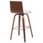 Armen Living Vienna Swivel Bar Height Stool with Snow White Upholstery in Walnut, , large
