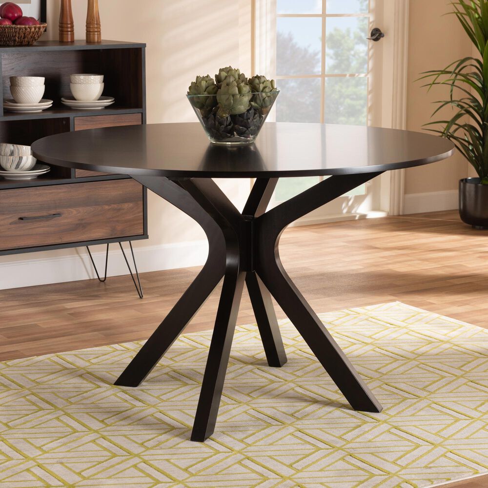 Baxton Studio Kenji 45" Dining Table in Dark Brown - Table Only, , large