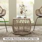 Furniture of America Serene Glass Top Round Patio Coffee Table in Natural, , large