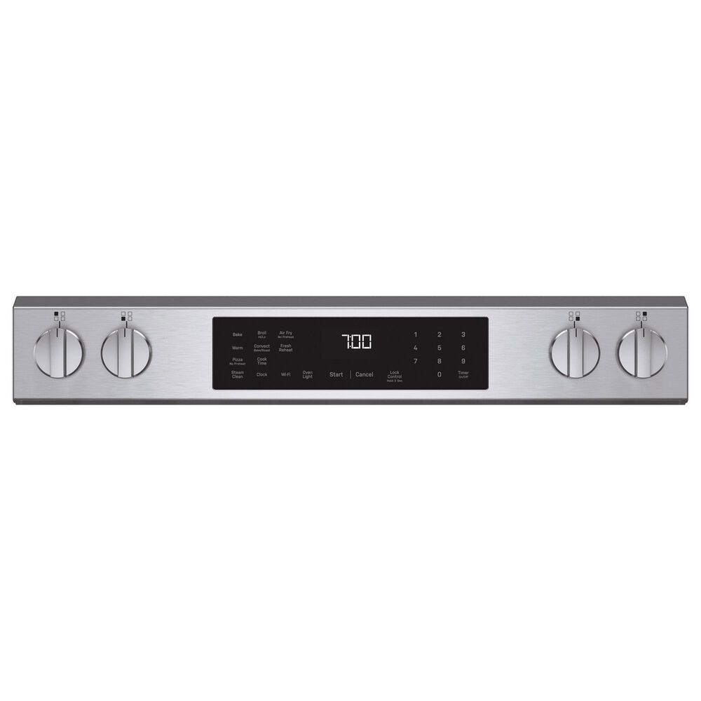 GE Profile 2-Piece Kitchen Package with 30" Smart Slide-In Electric Range and Over-the-Range Sensor Microwave Oven in Stainless Steel, , large