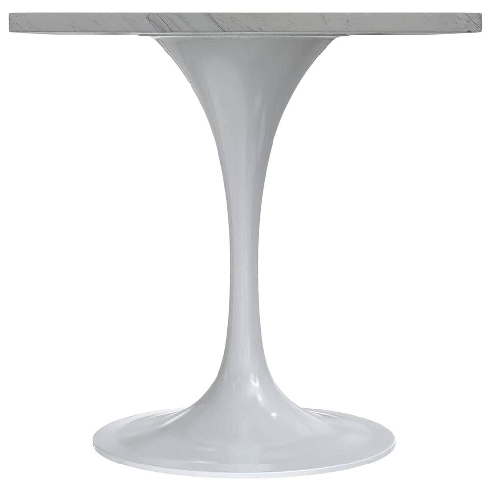 Leisuremod LeisureMod Verve Collection 27 Square Dining Table, White Base with Laminated White Marbleized Top, , large