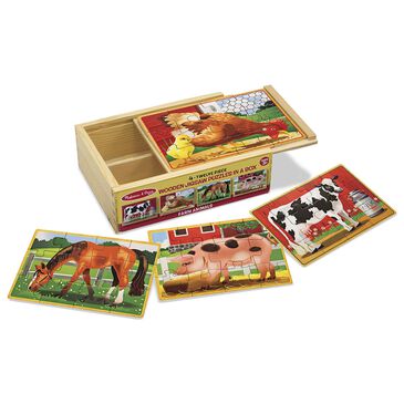 Melissa & Doug 48-Piece Farm Animals Jigsaw Puzzles in a Box, , large