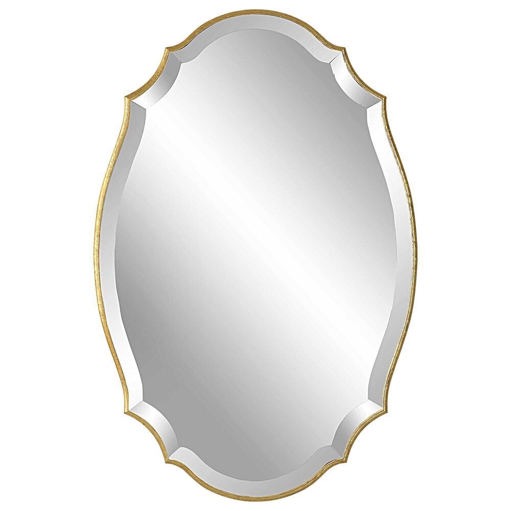 Salt & Light Beveled Wall Mirror in Gold, , large