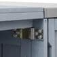 Hearth and Haven Outdoor Kitchen Island Cart with Stainless Steel Top in Grey and Blue, , large