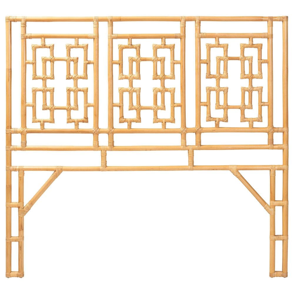 Baxton Studio Galvan Queen Headboard in Light Honey, , large
