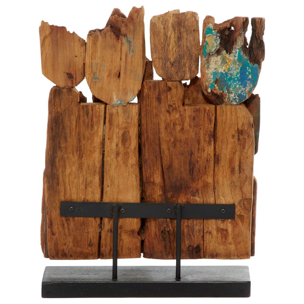 Maple and Jade Abstract Sculpture in Natural Brown, , large