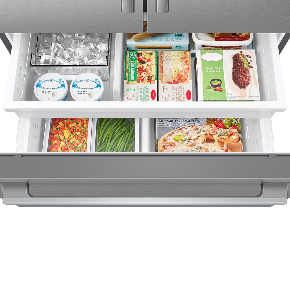 Samsung Bespoke AI 30 Cu. Ft. French Door Refrigerator with Zero Clearance Fit and In-Door Tall Water Dispenser in Fingerprint Resistant Stainless Steel, , large