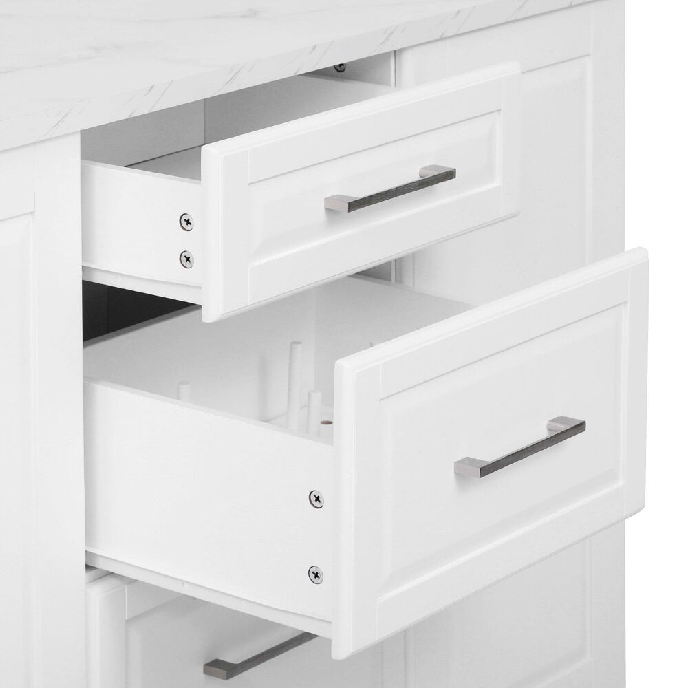 HOMLUX 51" Kitchen Island with Tilt Trash Can Cabinet in White, , large