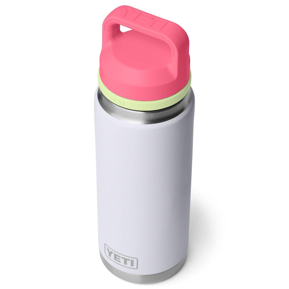YETI Rambler 26 Oz Water Bottle with Color-Blocked Chug Cap in Mist, Pink and Grasshopper, , large