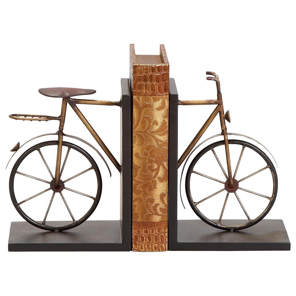 Maple and Jade Vintage Metal Bookends in Black (Set of 2), , large